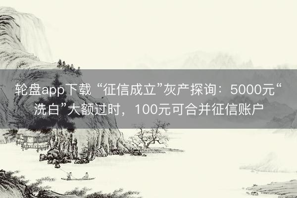 轮盘app下载 “征信成立”灰产探询：5000元“洗白”大额过时，100元可合并征信账户