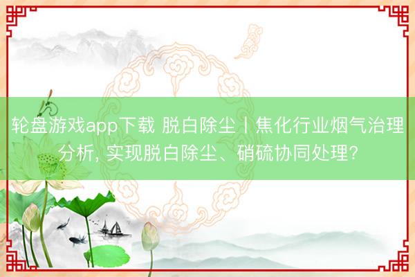 轮盘游戏app下载 脱白除尘丨焦化行业烟气治理分析， 实现脱白除尘、硝硫协同处理?