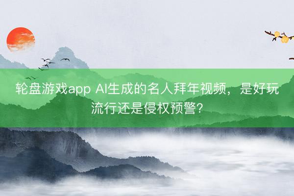轮盘游戏app AI生成的名人拜年视频，是好玩流行还是侵权预警？