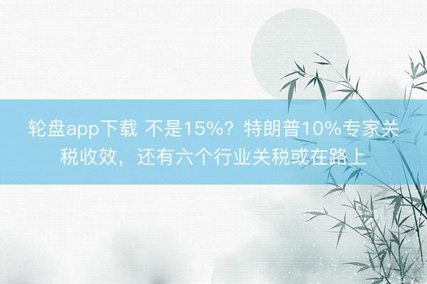 轮盘app下载 不是15%?特朗普10%专家关税收效,还有六个行业关税或在路上