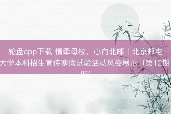 轮盘app下载 情牵母校，心向北邮丨北京邮电大学本科招生宣传寒假试验活动风姿展示（第12期）