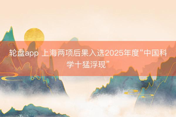 轮盘app 上海两项后果入选2025年度“中国科学十猛浮现”