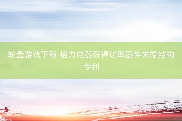 轮盘游戏下载 格力电器获得功率器件末端结构专利