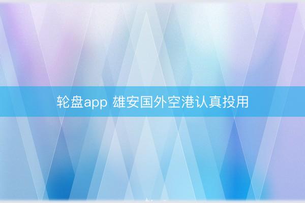 轮盘app 雄安国外空港认真投用
