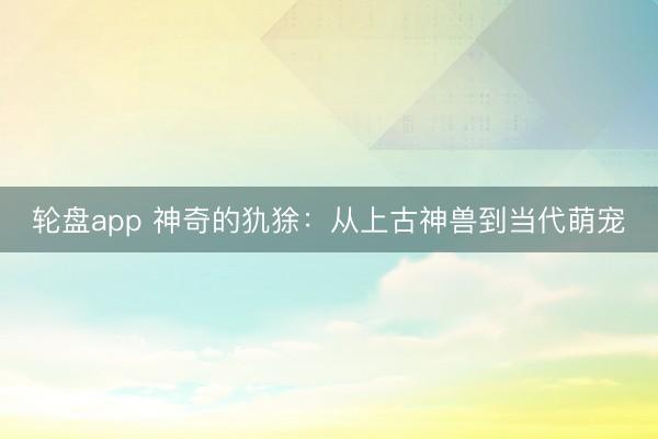 轮盘app 神奇的犰狳:从上古神兽到当代萌宠