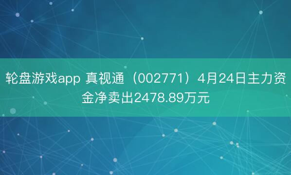 轮盘游戏app 真视通（002771）4月24日主力资金净卖出2478.89万元