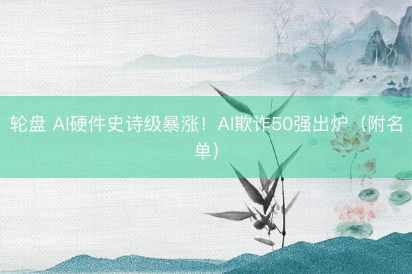 轮盘 AI硬件史诗级暴涨！AI欺诈50强出炉（附名单）