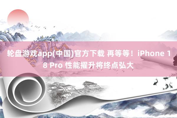 轮盘游戏app(中国)官方下载 再等等！iPhone 18 Pro 性能擢升将终点弘大