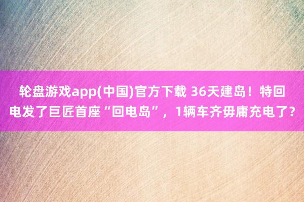 轮盘游戏app(中国)官方下载 36天建岛！特回电发了巨匠首座“回电岛”，1辆车齐毋庸充电了？