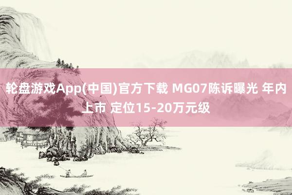 轮盘游戏App(中国)官方下载 MG07陈诉曝光 年内上市 定位15-20万元级