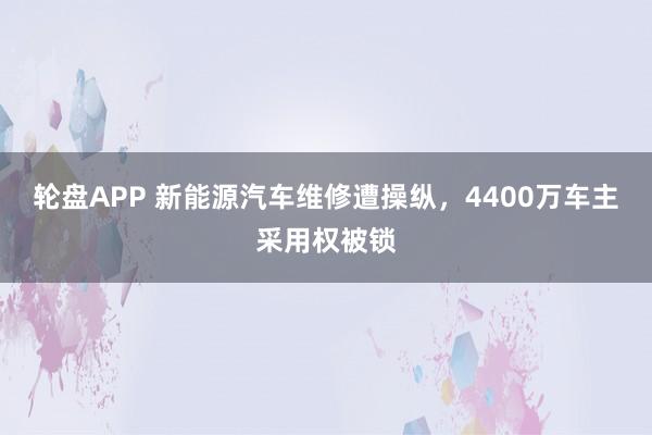 轮盘APP 新能源汽车维修遭操纵，4400万车主采用权被锁
