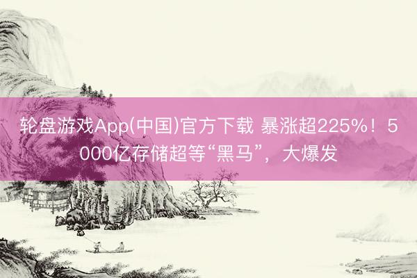 轮盘游戏App(中国)官方下载 暴涨超225%！5000亿存储超等“黑马”，大爆发