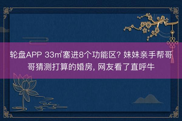轮盘APP 33㎡塞进8个功能区? 妹妹亲手帮哥哥猜测打算的婚房， 网友看了直呼牛