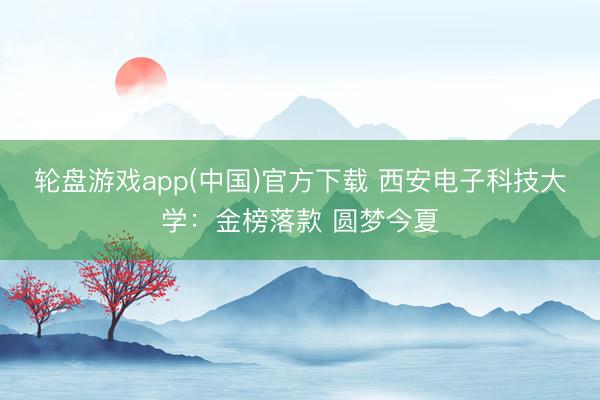 轮盘游戏app(中国)官方下载 西安电子科技大学:金榜落款 圆梦今夏