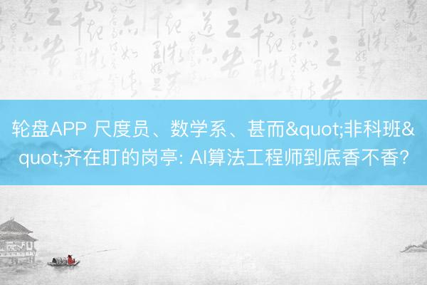 轮盘APP 尺度员、数学系、甚而"非科班"齐在盯的岗亭: AI算法工程师到底香不香?